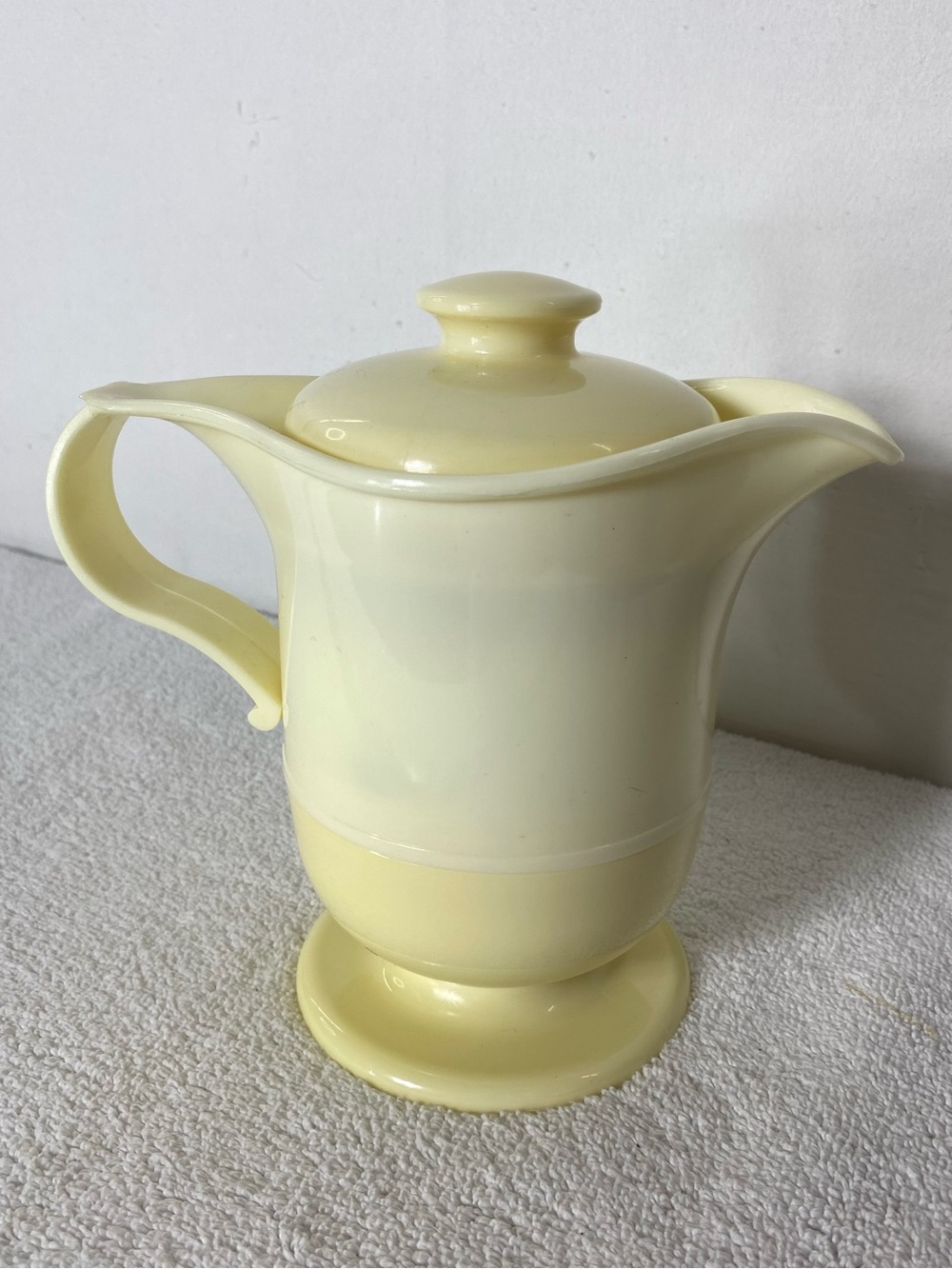 Vintage JSNY Glass Lined Cream Insulated Carafe Thermal Pitcher Grannycore